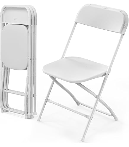Chaise Pliante Jardin En Plastique Blanc - 80x45cm - Pour Balcon, Terrasse, Camping - Résistante Aux Intempéries