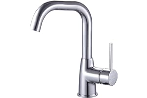 HOGART Wasserhahn Bad, Waschtischarmatur, Waschbecken Armaturen Hoch, Armatur für Bad und Küche, Waschbeckenarmatur, Mischbatterie, Wasserhahn Küche, Badamatur für Waschbecken, 360° Drehbar
