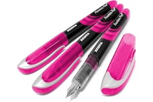ZEBRA PEN Lot de 3 stylos à plume jetables Zebra Fuente Fountain - Encre rose