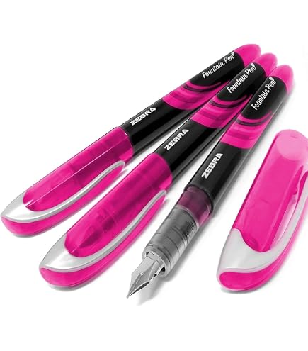 Zebra Fuente - Penna stilografica usa e getta, inchiostro colorato, nero, blu, rosso, verde e viola, confezione da 10