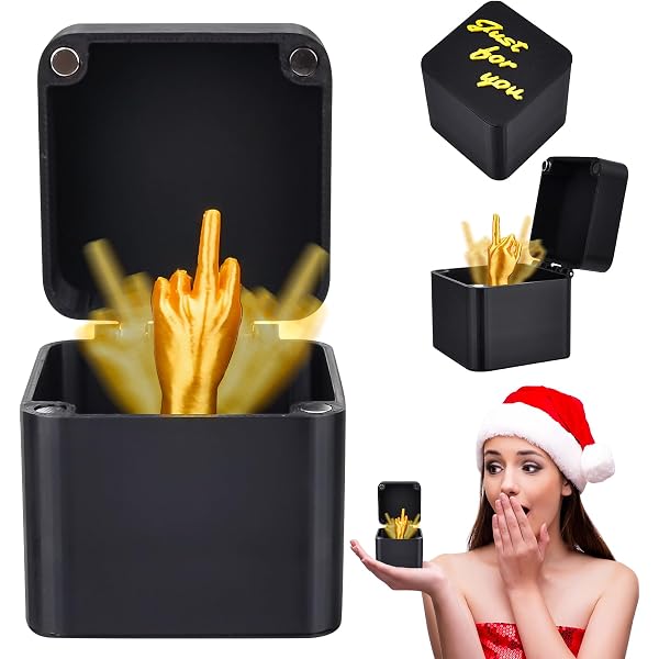 Dedo Medio En Caja De Regalo – Sorpresa Con Resorte Y Cierre Magnético, Regalo De Broma Para Adultos