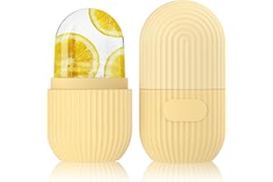 Rullo di Ghiaccio Facciale, GeeRic Rullo di Ghiaccio Stampi per Viso/Occhi Apparecchi per Tonificare Viso Serrare e Tonificare la Pelle Alleviare Gonfiore Viso Occhi Riduci i Pori Giallo