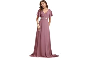 Ever-Pretty Robe de Soirée en Double V-col et Manches Courtes 09890