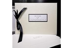 DEVA DESIGNS Memory Book, Book of Condolence - 40 Pages, Loose Leaf Inner Page Format, Ribbon Tie, 240 x 180mm, Presentation Boxed