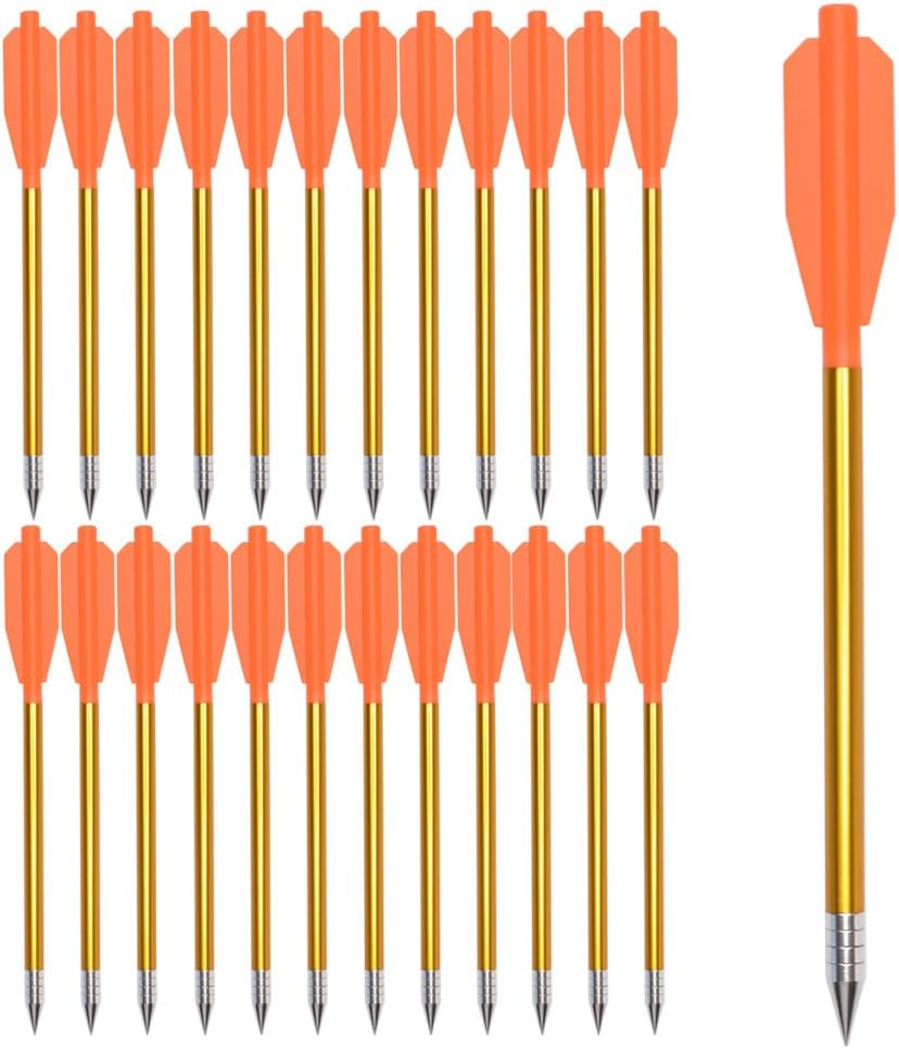 ELONG OUTDOOR 6.3 Pulgadas Flechas de Ballesta de Aluminio con Puntas de Flecha de Caza, Pernos de Ballesta para Mini Pistola Ballesta precisión de Destino Flechas-Pesca Caza Práctica Tiro con Arco