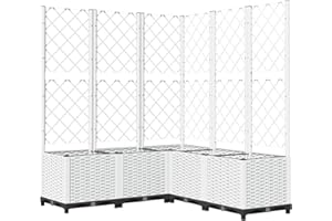 VIDAXL Jardinière avec treillis Blanc 120x120x136 cm PP
