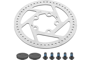 Keenso Rotor de Frein à Disque, Disque de Frein de Scooter électrique en Acier Inoxydable 5 Trous 110mm Plaquette de Frein de Rotor de Disque de Frein de Scooter avec 5 Vis pour M365