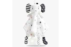 EAQ Baby Comforters Soft Baby Toys for Newborn Essentials Newborn Baby Gift for Girl&Boy -Black and White Sensory Toys (ELEPHANT)
