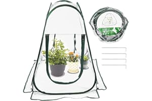HH-LIFE 1 Pièces Petit Serre de Jardin Mini Pop up Serre Protection Plantes Tente Fleur Abri Backyard Balcon Terrasse Serres de Culture en PVC pour Intérieur ou Extérieur 70x70x80 cm