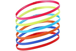 Luvadeyo Sport Stirnband Dünn, 6 STK Antirutsch Elastische Stirnbänder, Silikon Sport Haarband Dünn, Elastische rutschfeste Stirnbänder für Damen, Frauen, Herren, Mädchen, Kinder, 6 Farben