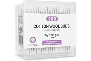 ‎BY AMAZON by Amazon Wattestäbchen, 100% Baumwolle, 200 Stück