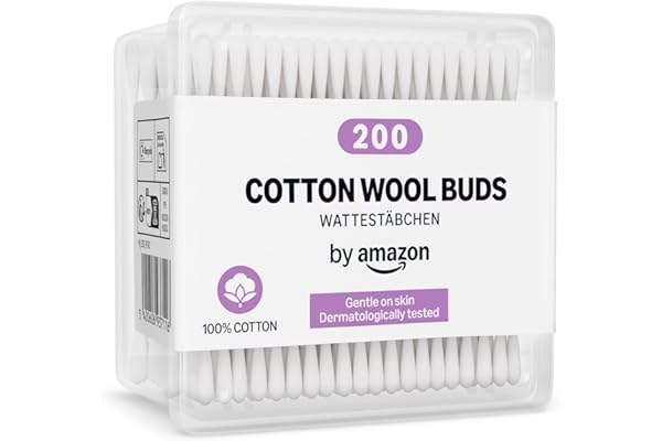 by Amazon Coton-Tiges, 100% Coton, 200 Bâtonnets