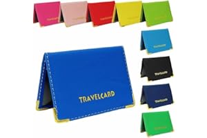 REQUISITE NEEDS Unisex Travel Card Bus Pass Holder Credit Card ID Card Wallet Cover Case Holder Plain/Polka Dot Bus Pass Holder (Sky Blue)