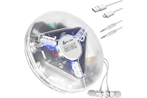 ‎KLIM KLIM Discman przenośny odtwarzacz CD z akumulatorem wewnętrznym i słuchawkami KLIM Fusion – kompaktowy, osobisty – nowy – przezroczysty