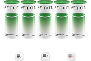PETKIT Sac Poubelle de Toilette pour Chat avec Cordon, Sacs Poubelles Automatiques pour PURA MAX 2 et PUROBOT Max Pro,Chats/Chiens Litière pour Chats Résistant Aux Rayures,5 rouleaux * 18 (90pcs)