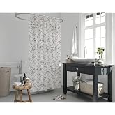 Tropik Home Banyo Perdesi - Tek Kanat Duş Perdesi, Polyester Kumaş Duşakabin Perdesi 180x200 Cm K&uuml;vet Perdesi Nouva