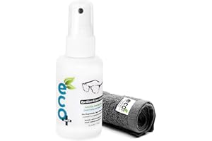 Ecomoist Natural Lens Cleaner 50ml – Alcohol-Free Spray with Microfibre Cloth – Streak-Free, Anti-Static Cleaning for Glasses, Camera Lenses, Binoculars, and Screens