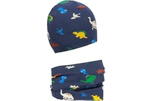 FORUHOO Baby Mädchen Beanie Mütze + Schlauchschal 2er Set, Wintermütze für Jungen Mädchen Baumwolle