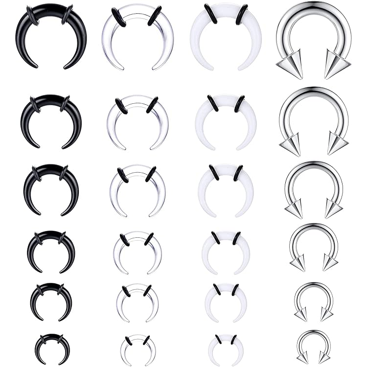 Lot De 8 Piercings Nez Acier Chirurgical 316L - Anneaux Septum, Clicker, Or/argent, 16G/18G, 8/10 Mm