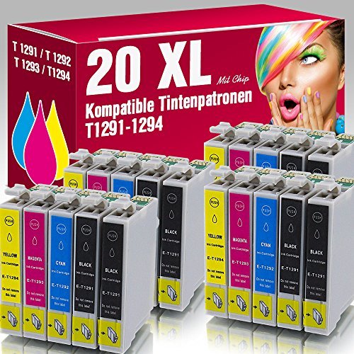 ms-point® 20 kompatible Druckerpatronen für Epson Stylus Office B42 WD BX305 F BX305FW BX305 FW Plus BX320 FW BX525 WD BX 535 WD BX625 FWD BX630 FW BX635 FWD BX925 FWD BX935 FWD SX230 SX235 SX235 W SX420 W SX425 W SX430 W SX435 W SX438 W SX440 W SX445 W SX525 WD SX535 WD SX620 FW Workforce 525 630 WF3010 DW WF3520 DWF WF3530 DTWF WF3540 DTWF WF7015 WF7515 WF7525