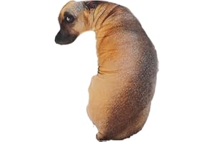 jojofuny Cojín Realista en Forma de Perro 3D – Almohada Peluche Divertida y Suave, Decoración Hogar, Perro Salchicha Realista, Regalo Original para Amantes de Perros, 50 cm