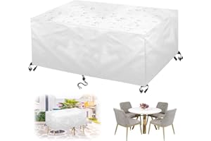 LRHRHR Copertura per Mobili da Giardino, Copertura Tavolo Esterno 420D Oxford Impermeabile Resistente ai Raggi UV Copertura Protettive-Silver|| 140x100x70cm/55x39x28in