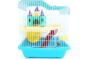 BPS BUENA PET SHOP BPS® - Gabbia per criceto con scala, tunnel e casetta, invio casuale, 28 x 21 x 31 cm, mod. BPS-1340