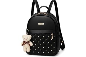TYPIFY® Teddy Keychain Faux Leather Backpack for Women – Stylish, Lightweight, Spacious Bag for School, Office, College & Travel – Trendy Everyday Use Backpack for Girls | Gift for Her
