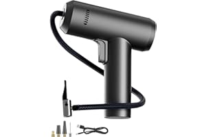 E-SMARTER Cordless Tyre Inflator Air Compressor, Upgraded Heat Dissipation Car Tyre Pump for Tyres, Rechargeable Battery Digital Tyre Inflator Pump Car with 4 Nozzle Adapters, for Car Moto Bike Ball