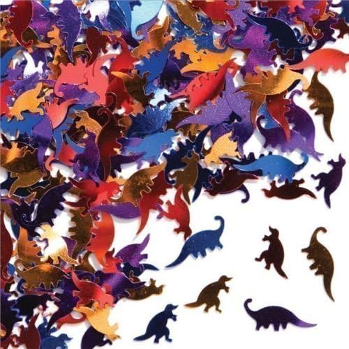 Little Dino Party - Dinosaur Shaped Metallic Table Confetti Sprinkles