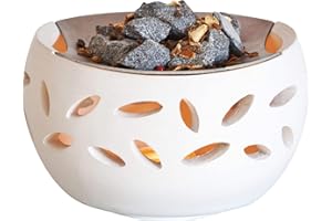 MATRASA Bruciatore Vital Luna – Design innovativo – include mix di aromi, pietre per sauna, tea light – Diffusore, umidificatore effetto sauna, lampada spargi profumo