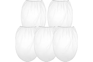 THINP 5 Gallon Paint Strainer Bags, Nylon Paint Filter Strainer Mesh White Fine Mesh Disposable Bag Filters with Elastic Top Opening for Gardening Painting Tools (White)
