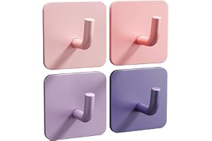 DEKAZIA® Barnklädkrokar 4-delat set flickor rosa-lila pastell | Barngarderobskrokar garderobskrokar väggkrokar barnrum självhäftande krokar