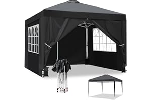 YUEBO Tonnelle 3x3 m Tonnelle Pliante Imperméable avec 4 Parois Tente de Jardin Barnum Professionnel Chapiteau Pliable pour Reception,Exterieur
