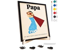 TheGiffter Geschenke für Papa, DIY Familien Handabdruck Papa Geschenk Weihnachten,Besten Vater Geschenk zum Weihnachten,Vatertag,Geburtstagsgeschenk für Vater von Tochter Sohn