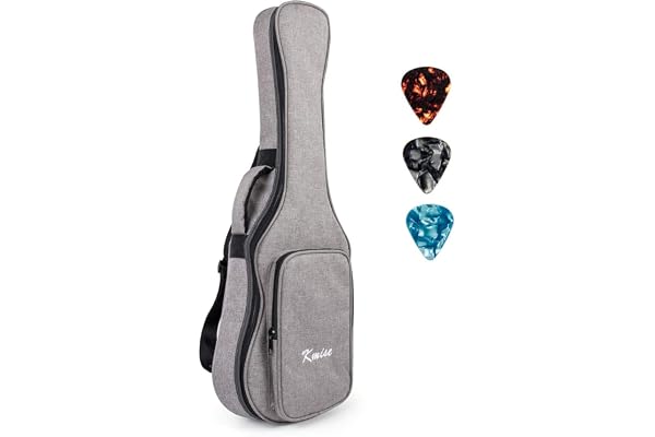 Kmise 26 inch Tenor Ukulele Gig Bag Soft Carring Case Double Strap avec 3 Picks
