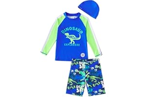 YAGATA Kinder Jungen Badeanzug Bademode UV Schutzkleidung KinderDinosaurier UV Kleidung Kinder