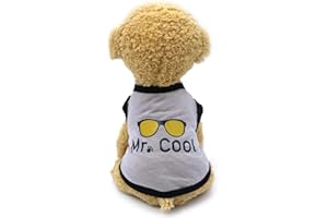 Doublehero Haustier Kleidung Hund T Shirt Kleine Hunde Sommer Cool Weste Niedlich Druck für Welpen Basic Tank-Top Overall Kleidung Outwear Basic shirt-1044