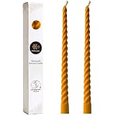 Petekoğlu Sarı (2 Adet 27.5Cm) Balmumu Mum Konik Burgulu Balmumu Şamdan Mumu Doğal Petek Balmumu Mum Dekoratif Akmaz Mum Bal 