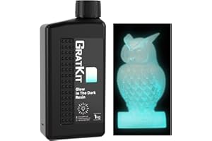 Resina Gratkit que brilla en la oscuridad, fotopolímero de curado por UV de 405 nm para impresoras 3D LCD/DLP, 1000 g, transparente