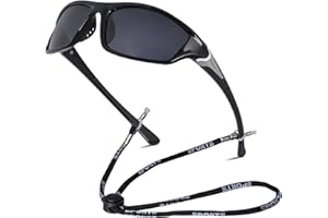 besbomig Lunette de Cyclisme Polarisées Protection UV400 Légères, Lunettes de Soleil de Sport pour Hommes et Femmes pour Conduite, Course, Pêche et Golf