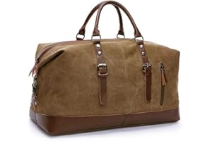 AUTUMNDEER Grand Sac de Voyage en Toile avec fourre-Tout, Sac à Main et Sac à Main, Sac à bandoulière pour Le Week-End Crossbody