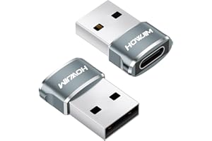HOWJIM Adattatore da USB a USB C 2 pezzi,PD27W/66W Ricarica Rapida Trasmissione Dati 480Mbps,Adattatore da Type C Femmina a USB2.0 Maschio per M-acBook Pad Phone 17/16/15 G-alaxy X-peria P-ixel Grigio