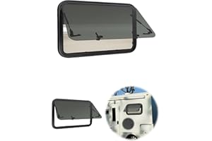 DIFU ventana proyectable para caravana E4, 800 x 500 mm, 85°, con mosquitera y estor integrado, ventana lateral de autocaravana con apertura externa