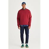 AC&Co/Gold Star Classics Men's Oversize Fit Loose-Cut Cotton 3-Thread Bike Collar Sweatshirt with Fleece Inside