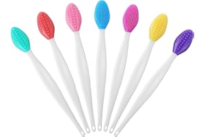 Oruola 7 Stück Silikon Lippenbürste,Pore Brush Nose,Doppelseitiges Silikon Gesichtsbürste für Männer Und Frauen,Tragbar Pore Cleaning Brush,Mitesser Bürsten,Silicone Peeling Werkzeug(Mehrfarbig)