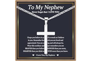 EPIRORA Boys Cross Necklace for Son, Grandson - Birthday, Graduation, Christmas, Confirmation Gift for Teenage Boy, Boyfriend