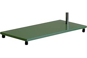 WITEG Stativplatte 300 x 150 mm, Gewinde M10, ein Fuss verstellbar, Stahl grün lackiert, Gewicht 2,2 KG