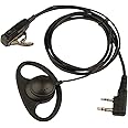Jopto D Shape Ear Hook Headset D shape Earpiece Police Security Radio Headset PTT Mic Microphone Compatible with 2 PIN Kenwood HYT Puxing Wouxun Baofeng Lt-2288 Lt-3107 Lt-3260 Etc 2 Way Radio