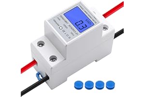 WOWFAST Contatore Energia Elettrica, Misuratore Consumo Elettrico, misura consumo monofase Contatore di Corrente con Guida DIN Schermo LCD,230V 5 (80) A 50Hz 1 Fase